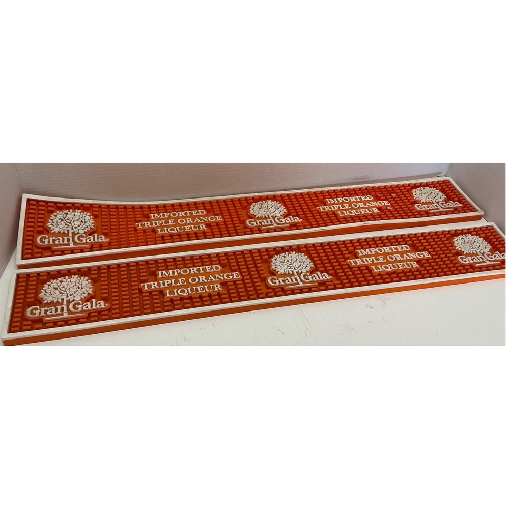 Gran Gala Bar Mat Set of 2 Triple Orange Liqueur Rubber Service Rail Mats 23.5in